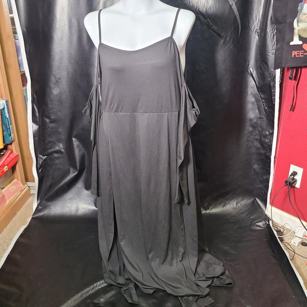 Unbranded black cold-shoulder long-sleeve dress size XXL